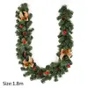 Dekorative Blumen, 1,8 m, Weihnachtsgirlande, Rattan, fröhlicher Kranz, Weihnachtsbaum, Tannenzapfen, Dekoration, künstliche Party