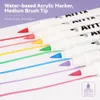 Markers Arrtx 24/30/32 Colored Acrylic Paint Marking Brush Tip for Rock Ceramic Cup Wood Fabric Canvas Marking Pen 230408