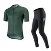 Set da corsa Santic Set da ciclismo da uomo a manica corta Primavera MTB Pantaloni da bici Jersey Camicia da equitazione Abbigliamento Taglia asiatica