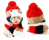 Hotsell Cappelli Cappelli Cappelli invernali per bambini Sciarpa in cotone Neonati maschi Cappelli di lana nati Orso Berretti per bambini Sciarpa 2 pezzi / set Scaldacollo per bambini 23