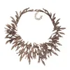 Choker vintage Lady's Leaf Rhinestone Necklace Party benben kedja