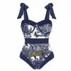 Damen Bademode Einteiliger Badeanzug Bikini mit Rock Sommer Frauen Bowknot Cover Up 2023 Eleganter brasilianischer Luxus-Strand-Badeanzug