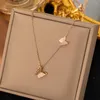 Choker Fashion Butterfly Chain Necklace Female Gold Color Stainless Steel Animal Charm For Women Jewelry Gift