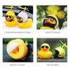 Interior Decorations Automotive Products Gift Broken Helmet Small Yellow Car Decoration Accessories Wind Torn Duck Bicycle Riding Ornament AA230407