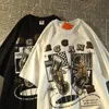 レディースTシャツレトロアメリカンファッションブランド男性用の短い袖のTシャツゆったりと汎用性のあるインシートヨーロッパスタイルハーフトップ230408