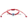 Urok bransolety 20pcs/los Lucky Red String Nić Bransoletka Niebieska Turkish Zła oko urok małe dziewczęta dzieci plecione upuszczenie de dhr3a