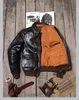 جاكيتات الرجال YR Classic Air Force A 2 سترة جلدية طبيعية عتيقة Horsehide A2 Flight Jacket Qualit Coat Eastman 231108