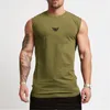 Herrtankstoppar Summer Compression Gym Tank Top Men Cotton Bodybuilding Fitness Sleeveless T Shirt Workout Clothing Mens Sportwear Muscle Vests 230408