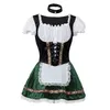 Freizeitkleider Damen Oktoberfestkleid Damen Bayrisch Deutsch Ethnisch Wench Kellnerin Schulterfrei Biermädchen Kostüm Cocktail Fancy