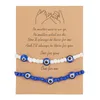 Bracelets de charme 2 pièces / ensemble couple turc mauvais œil perles tissé corde bracelets pour femme amitié bijoux à la main chaîne ad dhgarden dhqkg