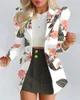 Robes de travail 2023 mode femmes vêtements été automne manches longues Blazer imprimé simple boutonnage dame veste et Mini jupe ensemble
