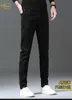 Erkek kot tasarımcı TB nakış yüksek son gündelik saf siyah ince fit ayak pantolon Avrupa Sonbahar ve Kış Yeni Ürün H28E 6GL0