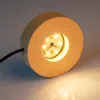 خشبي مصباح LED ديكور Dispale قاعدة بلورية من الراتنج الزجاجي الفني الزخرفة الخشبية مصباح مصباح LED مصابيح LED شاشة الدوران