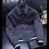 メンズジャケット2023ブランドカシミアジャケットメン男性セーターのためのニットプルオーバーハーフカジュアルユーススリムニットウェアマン灰色