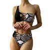 Women's Swimwear Swimsuit 2023 Womens Seperated One Shoulder Leopard Bikini