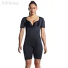 Women's Shapers 2023 Women's Sauna Suit Shapewear Weight Loss Corset Sweat Body Shaper Slimming Neoprene Short Sleeve Bodysuit