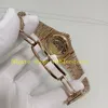 Prawdziwe zdjęcie męskie everose oglądaj męską czarną różową ramkę Diamond Bezel 18K Rose Gold Men Bransoleta Sport Transparent Back Cal. 324 Automatyczne zegarki do sukienki ruchowej