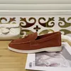 LP shoes Summer Charms Walk embellished suede loafers Apricot leather men casual slip on flats women Luxury Designer flat Dress shoe Jogging Walking 35-45