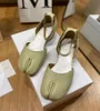 Chaussures de luxe Femmes robe escarpins plats MaisonMargiela Tabi Mary Jane chaussures de sandales en cuir confort marche talons épais 35-41 boîte