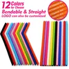 25cm Reutiliza Silicone Sieds Grade de alimentos Silicone ecofriendly Silicone flexível Straito espeto de bebida Drink