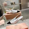 2023 Fashion Women Shoes Slingback Pumps Luxe designer merk geavanceerde minimalistische hoge hiel puntige tenen lederen clare sling sandalen hakken -k125