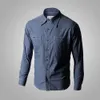 Camicie casual da uomo Riproduzione della seconda guerra mondiale Camicia da lavoro vintage in chambray di jeans blu scuro da uomo Mortale pratico 230408