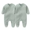 Rompers Born 2/3 куски Unisex Pure Cotton Baby Женская одежда для детской комбинезон O-вырезы