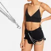 Ketens hiphop legering legering metaal chaint multilayer taille ketting pant sieraden voor dames heren bikini shorts mode bar strand feest cadeau