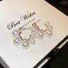Ohrstecker Ankunft Mode Runde Metall Frauen Klassische Perle C-förmige Elegante Licht Luxus Großhandel Weiblichen Schmuck