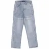 Mäns jeans koreanska high street lösa casual byxor broderade korsflingdenim forwomen män samma stycke y2k baggy