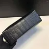 Wallets High End Fine Quality Real Genuine Crocodile Belly Skin Long Size Men Wallet Clutch Purse Black Color Zippers Cow Lining