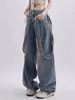 Dames jeans jaren 90 vintage blauwe vrouwen Y2K Koreaanse mode retro wijde pijpen overalls oversized harajuku hippie streetwear denim broek