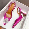 Dress Shoes Autumn Design Silk Women Pumps Crystal Strange Style High Heels Comfortable Party Wedding Bride Shoes Purple Women Shoes 231108