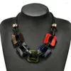 Choker Geometric Necklace Leather Cord Statement Pendants Vintage Weaving Collar For Women Jewelry Chain