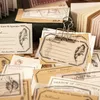 Yoofun 30-kassear Multimaterial vintage biljettetikett Memo kuddar retro materialpapper för journalklippsbokningsplanerare brevpapper