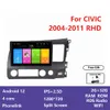 Honda Civic 2004-2011 내비게이션 라디오 오디오 플레이어 IPS 화면을위한 Android Car GPS 비디오 멀티미디어