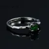 Anelli a grappolo Design unico Gemma di diopside cromata naturale Anello in argento sterling 925 Forma di bambù Regalo di festa per donna Semplice gioiello di moda