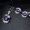 Necklace Earrings Set & Funmode Charm Flower Wedding Accessories Small For Women White Gold Color Chain Wholesale FS20Earrings Earr