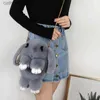 Mochilas Lindo conejo de peluche bolso de un solo hombro bolsos cruzados conejito japonés conejo de peluche juguete niños mochila escolar juguetes de regalo para niños L231108