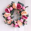 Dekorativa blommor QWE123 QWE123SILK Peony Artificial Flores Wreaths Door Colorful Garland For Wedding Home Decoration Diy Party