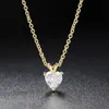Hänge halsband koreansk stil för kvinnor flickor hjärtkristall enkla guld chokers halskedjor mode smycken tillbehör n462 förlenande morr22
