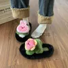 Pantofole da donna Cute Loopy Pantofole di peluche 2023 Autunno Inverno Genitore Bambino Sandali in cotone Donna Antiscivolo Caldo Home Wear Scarpe con plateau in pelliccia J1108