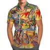Chemises décontractées pour hommes fléchettes impression 3D plage hawaïenne 2023 chemise d'été à manches courtes Sport Streetwear surdimensionné 5XL Camisa Social Chemise Hom