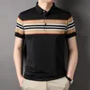 Camisetas para hombre Camisetas para hombre Diseñador Camiseta de manga corta de verano para hombre Polo de solapa de moda para hombre Camiseta de rayas finas como el hielo para hombre