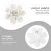 Decorative Figurines Ceramic Flower Wall Decor Artificial 3d Flowers Peony Rose Hanging Sculptures For Living Room Home Hallway Accessories