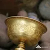 Sacchetti per gioielli Portalampada in burro di rame puro Candeliere Otto di buon auspicio lungo luminoso per tazza di approvvigionamento idrico di Buddha