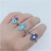 Anéis de cluster 5 Pçs / set Ouro Sier Cor Turco Hamsa Evil Eye Anéis para Mulheres Vintage Boho Knuckle Ring Set Feminino Partido Judeu Dhgarden Dhiop