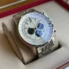 Montre de luxe 48MM Nouvelle Qualité Montre B06 B01 Navitimer Chronographe Batterie Mouvement Quartz Cadran Argent Hommes Montre En Acier Inoxydable Hommes Montres Y117