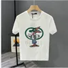 23S été nouveaux T-shirts pour hommes style européen diamant chaud mercerisé blanc à manches courtes t-shirt hommes marée steetwear tendance hommes impression compatissante t-shirts