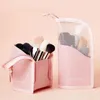 Kosmetiska väskor fodral bärbara stativ dragkedja mesh makeup väska kosmetisk förvaring toalettpåse damer borst läppstift hållare researrangör neceser 231108